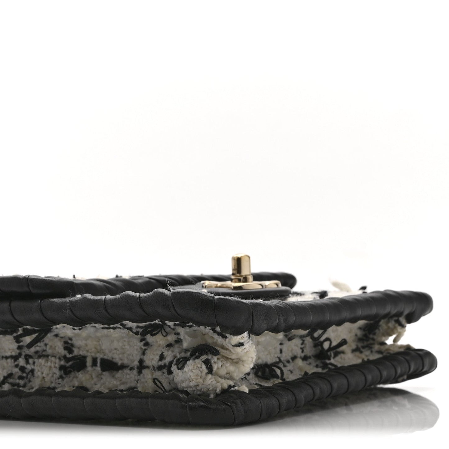 Tweed Braided Calfskin Mini My Own Frame Flap Grey Black