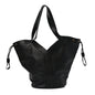 Santorini Lux Calfskin Y Drawstring Tote Black