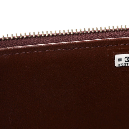 Lambskin Quilted Small Top Handle Vanity Case With Chain Dark Brown