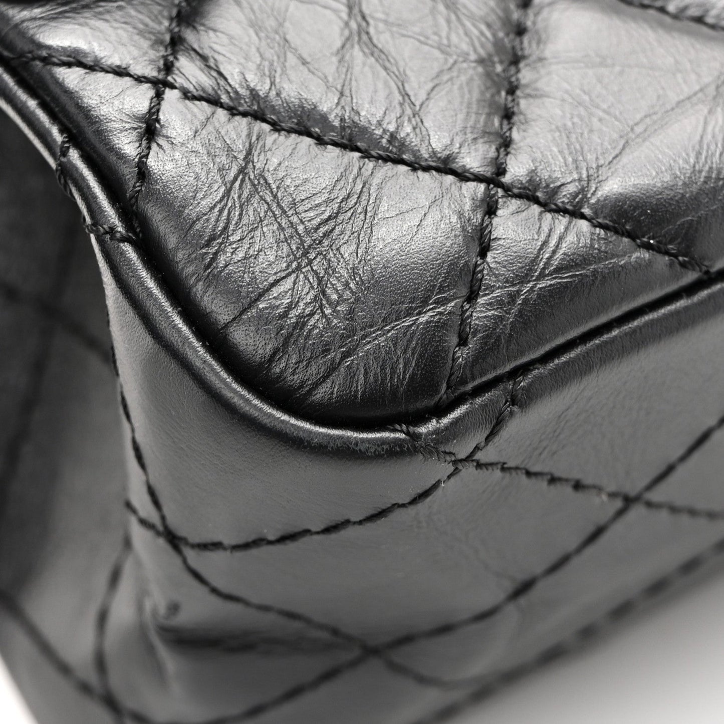Aged Calfskin Quilted 2.55 Reissue 226 Flap Black