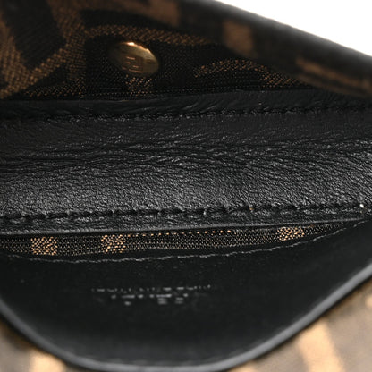 Fabric Jacquard FF 1974 Nano Baguette Charm Tobacco Moro Black
