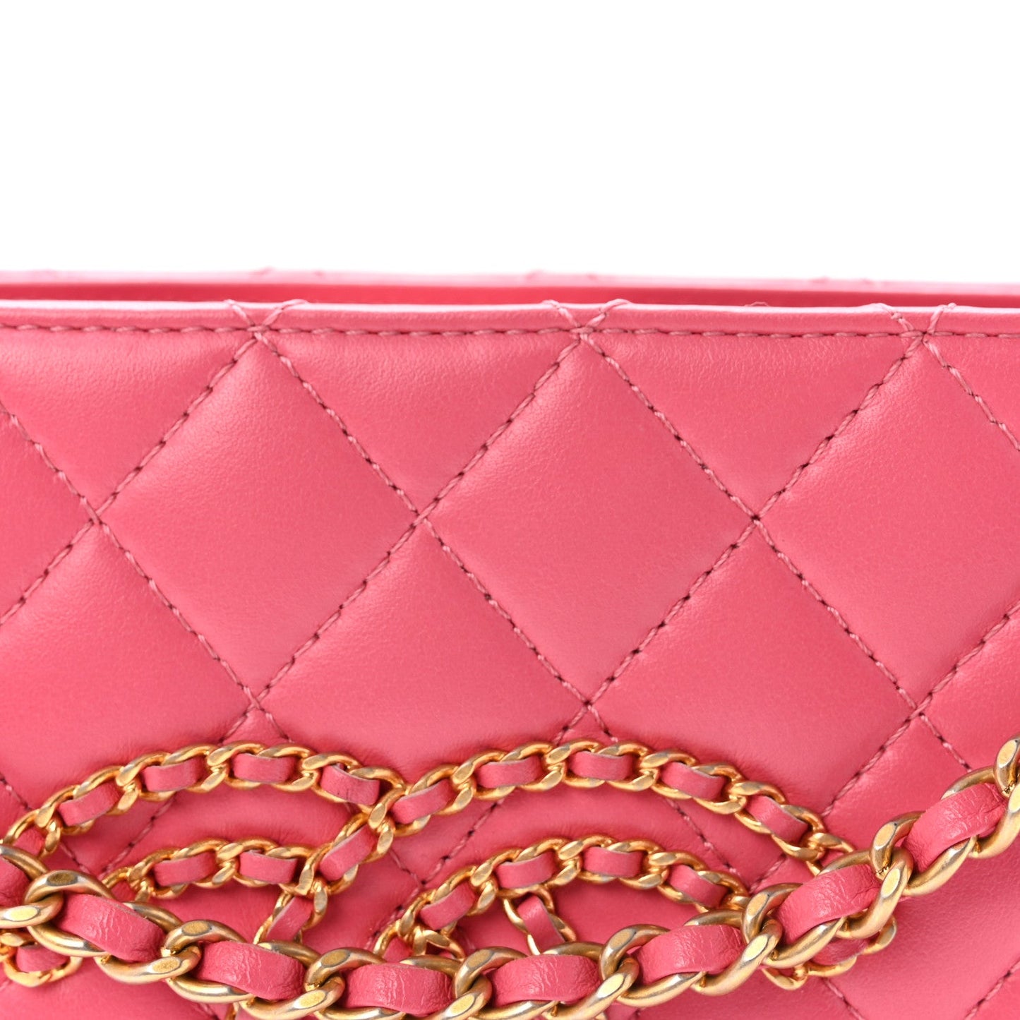 Calfskin Quilted CC Small Once Upon A Time Tote Pink