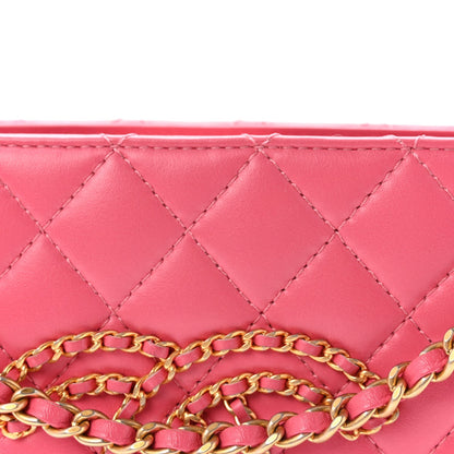 Calfskin Quilted CC Small Once Upon A Time Tote Pink