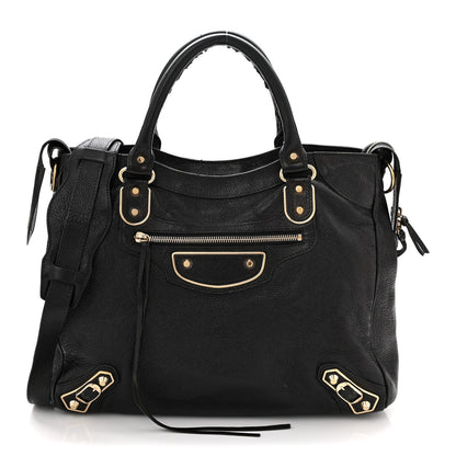 Chevre Gold Metallic Edge Hardware Velo Black