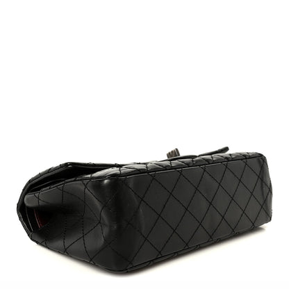 Aged Calfskin Quilted 2.55 Reissue 225 Flap Black