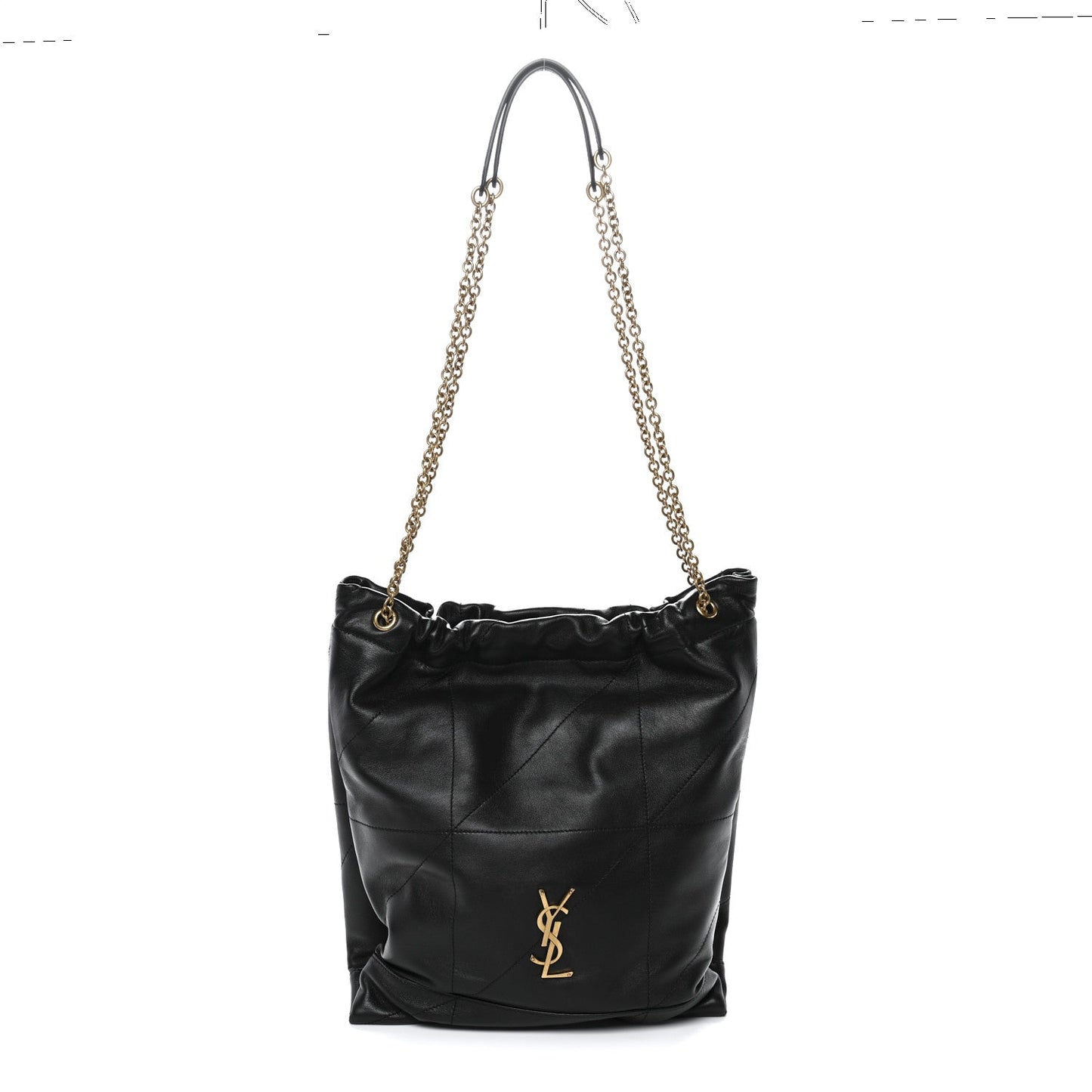Lambskin Matelasse Monogram Medium Jamie 4.3 Pochon Black