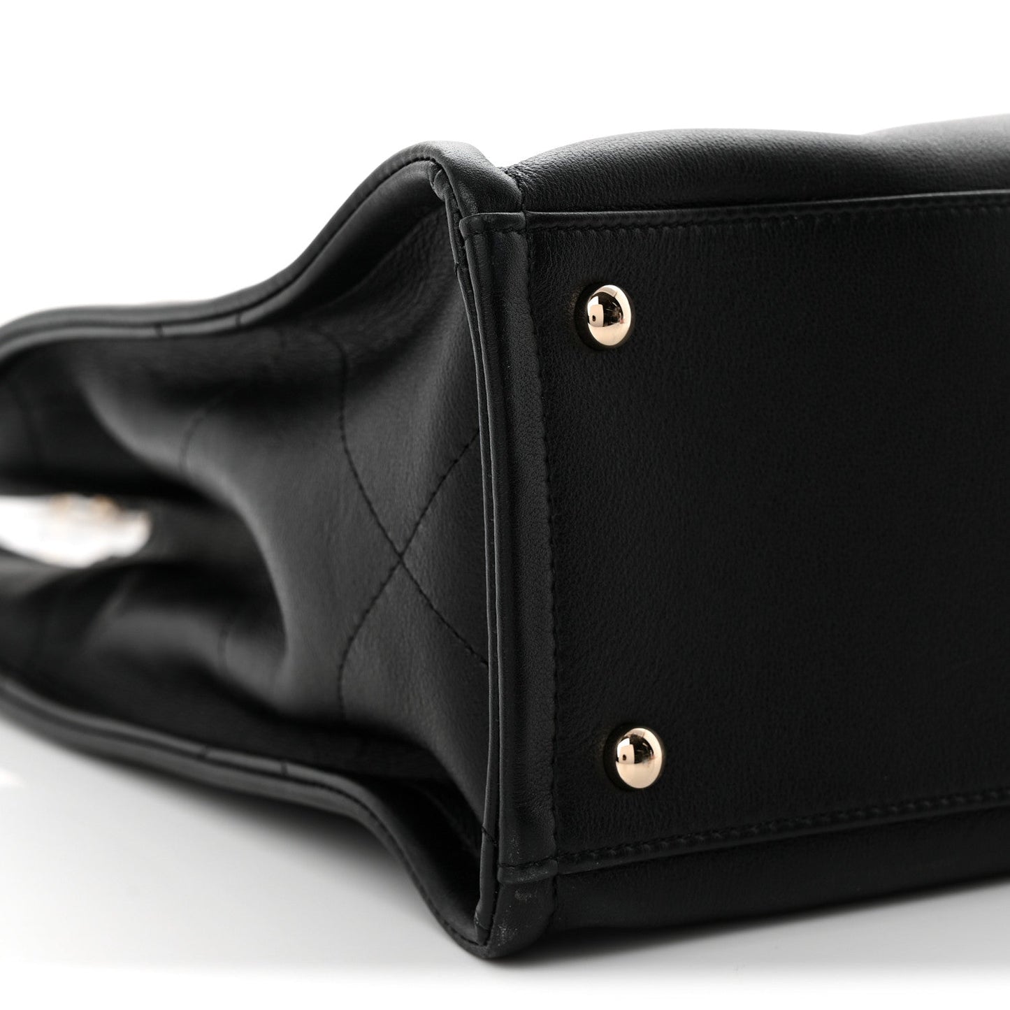 Calfskin CC Zipped Shopping Tote Black