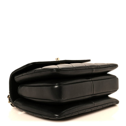 Lambskin Quilted Mini Trendy CC Dual Handle Flap Bag Black