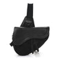 Nylon Grained Calfskin Saddle Bag Black Multicolor