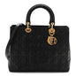 Lambskin Cannage Large Lady Dior Black