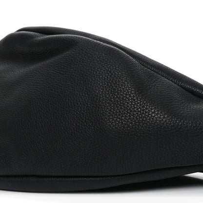 Grained Calfskin Large Slouchy Banana Bag Black