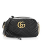 Calfskin Matelasse Small GG Marmont Chain Shoulder Bag Black