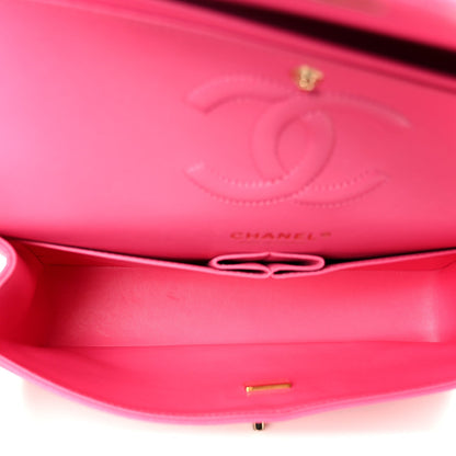 Caviar Quilted Medium Double Flap Pink