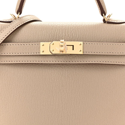 Chevre Mysore Horseshoe Mini Kelly Sellier 20 Gris Tourterelle Rose Mexico