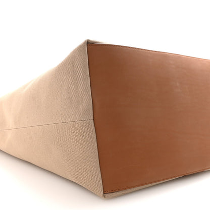 Canvas Calfskin Y Tote Tan Natural