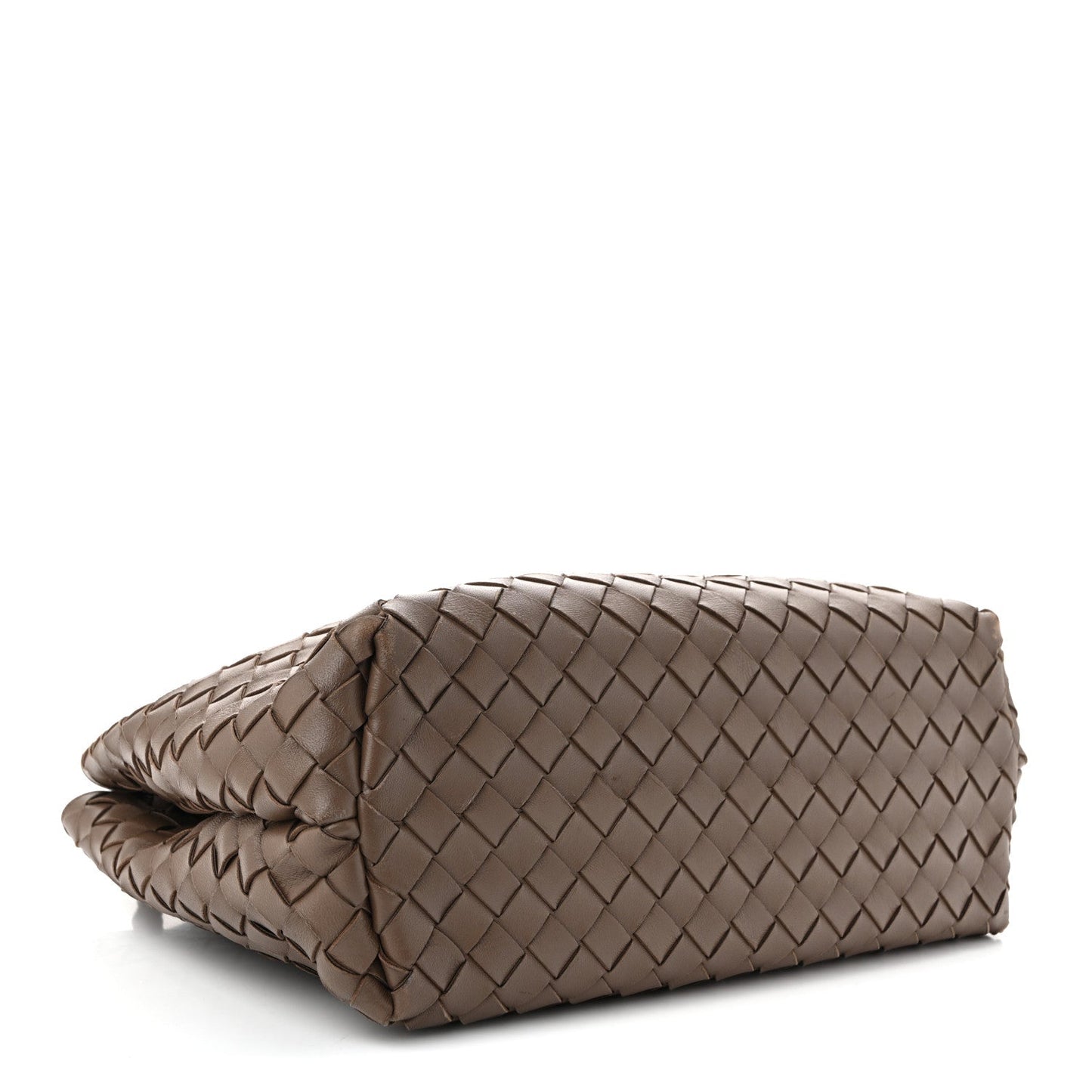 Nappa Intrecciato Medium Andiamo Shoulder Bag Taupe Grey