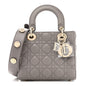 Lambskin Cannage Small Lucky Badges My Lady Dior Grey