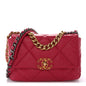 Goatskin Quilted Medium Chanel 19 Flap Pink