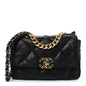 Lambskin Quilted Medium Chanel 19 Flap Black