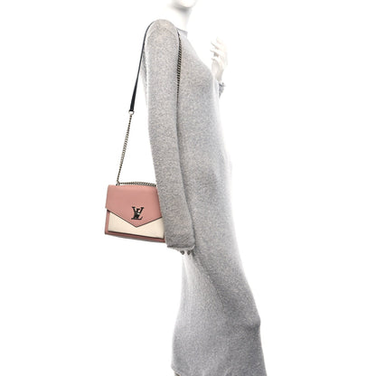 Soft Calfskin My Lockme Chain Bag BB Rose Boudoir Creme