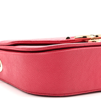 Grained Calfskin Quilted Small Cuba Top Handle Flap Pink
