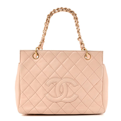 Lambskin Quilted Petit Timeless Shopping Tote PTT Beige