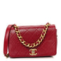 Shiny Lambskin Quilted Small Fashion Therapy Flap Bag Red