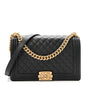 Calfskin Quilted New Medium Boy Flap Black