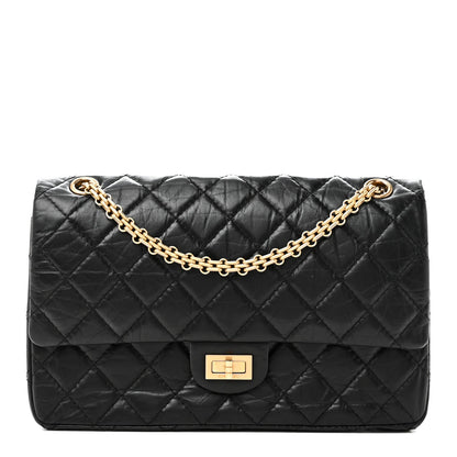 Aged Calfskin Quilted 2.55 Reissue 226 Flap Black