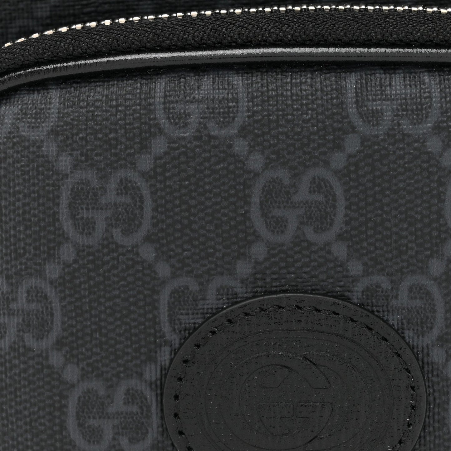 GG Supreme Monogram Azalea Calfskin Mini Retro Interlocking G Bag Black