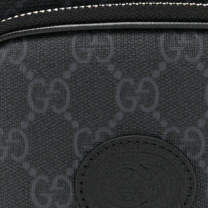 GG Supreme Monogram Azalea Calfskin Mini Retro Interlocking G Bag Black