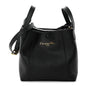 Calfskin Medium Signature Bucket Bag Black