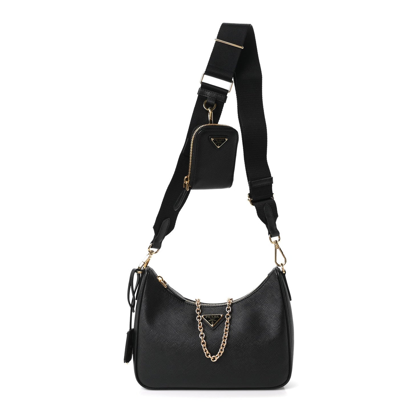 Saffiano Lux Re-Edition 2005 Shoulder Bag Black