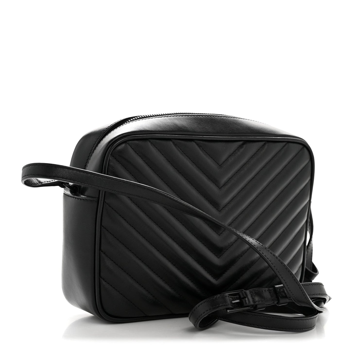 Calfskin Matelasse Monogram Monochrome Lou Camera Bag Black