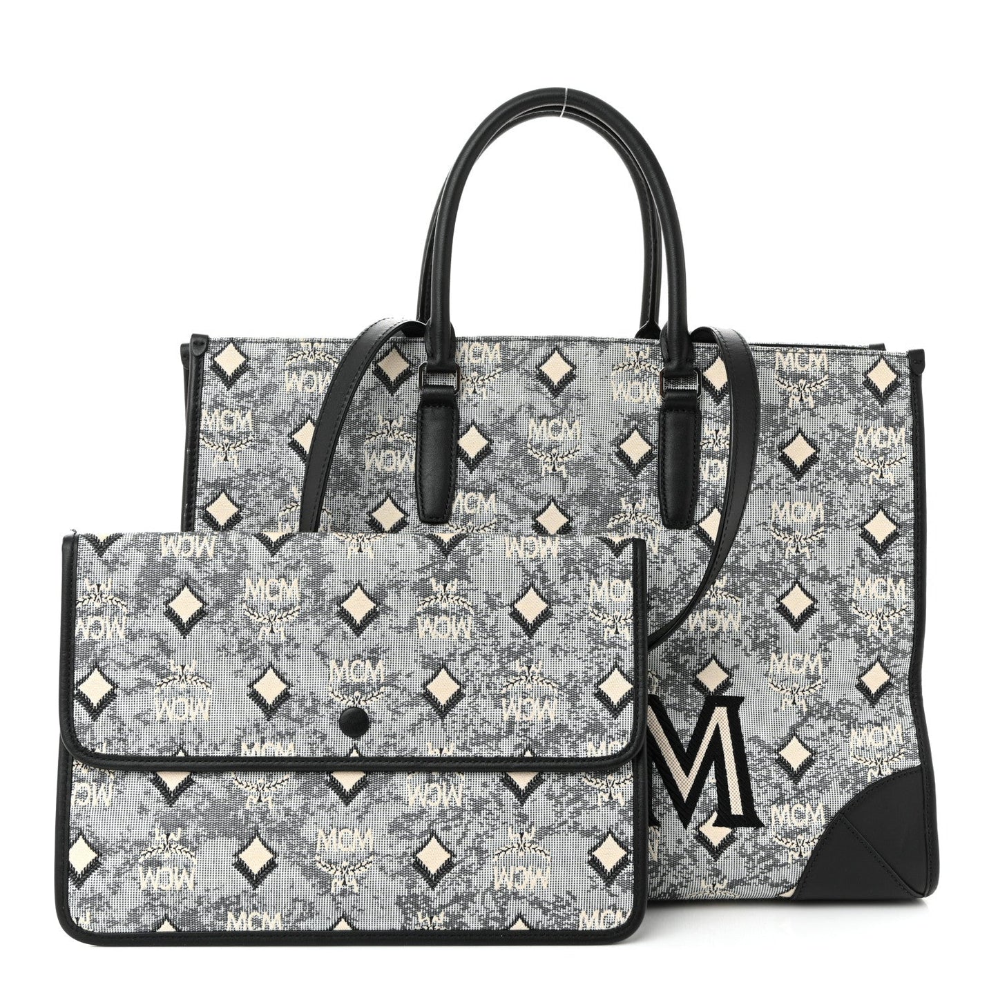 Nappa Jacquard Monogram Large Tote Grey