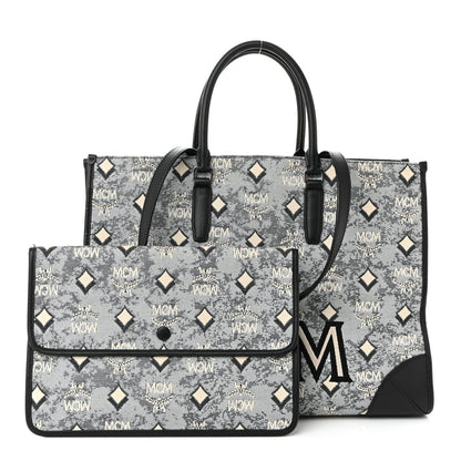Nappa Jacquard Monogram Large Tote Grey