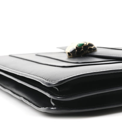 Calfskin Serpenti Forever Shoulder Bag Black