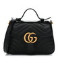 Calfskin Matelasse Mini GG Marmont Top Handle Shoulder Bag Black