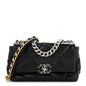Lambskin Quilted Medium Chanel 19 Flap Black