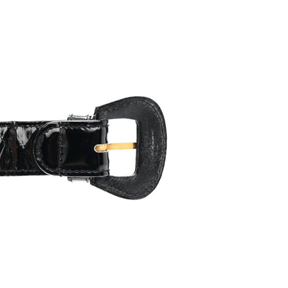 Patent Flap Waist Belt Bag Black
