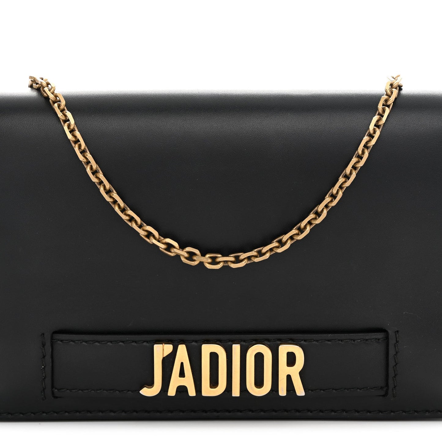 Calfskin J'Adior Wallet on Chain Pouch Black