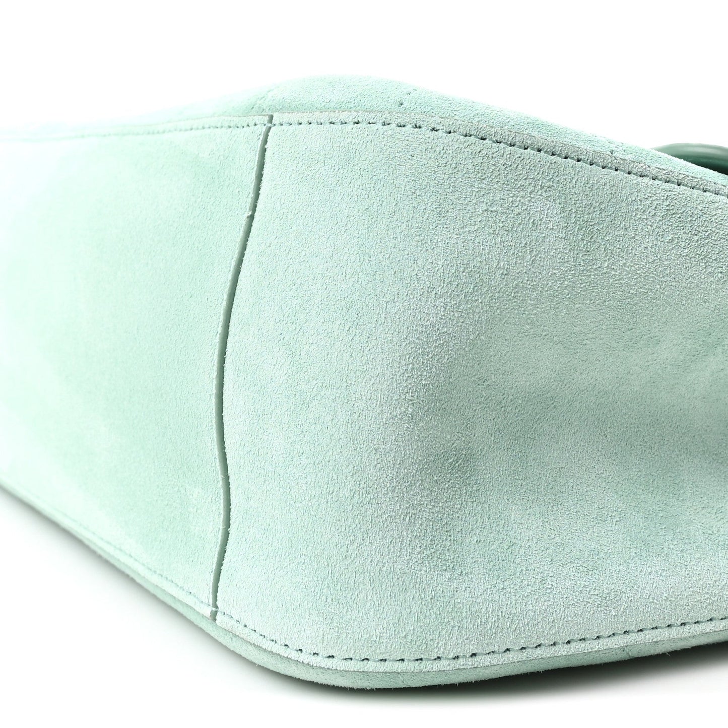 Suede Calfskin Small Souplissimo Maxi Flap Green