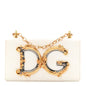 Calfskin DG Girls Phone Shoulder Bag White