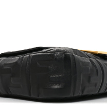 Nappa FF 1974 Embossed Baguette Black