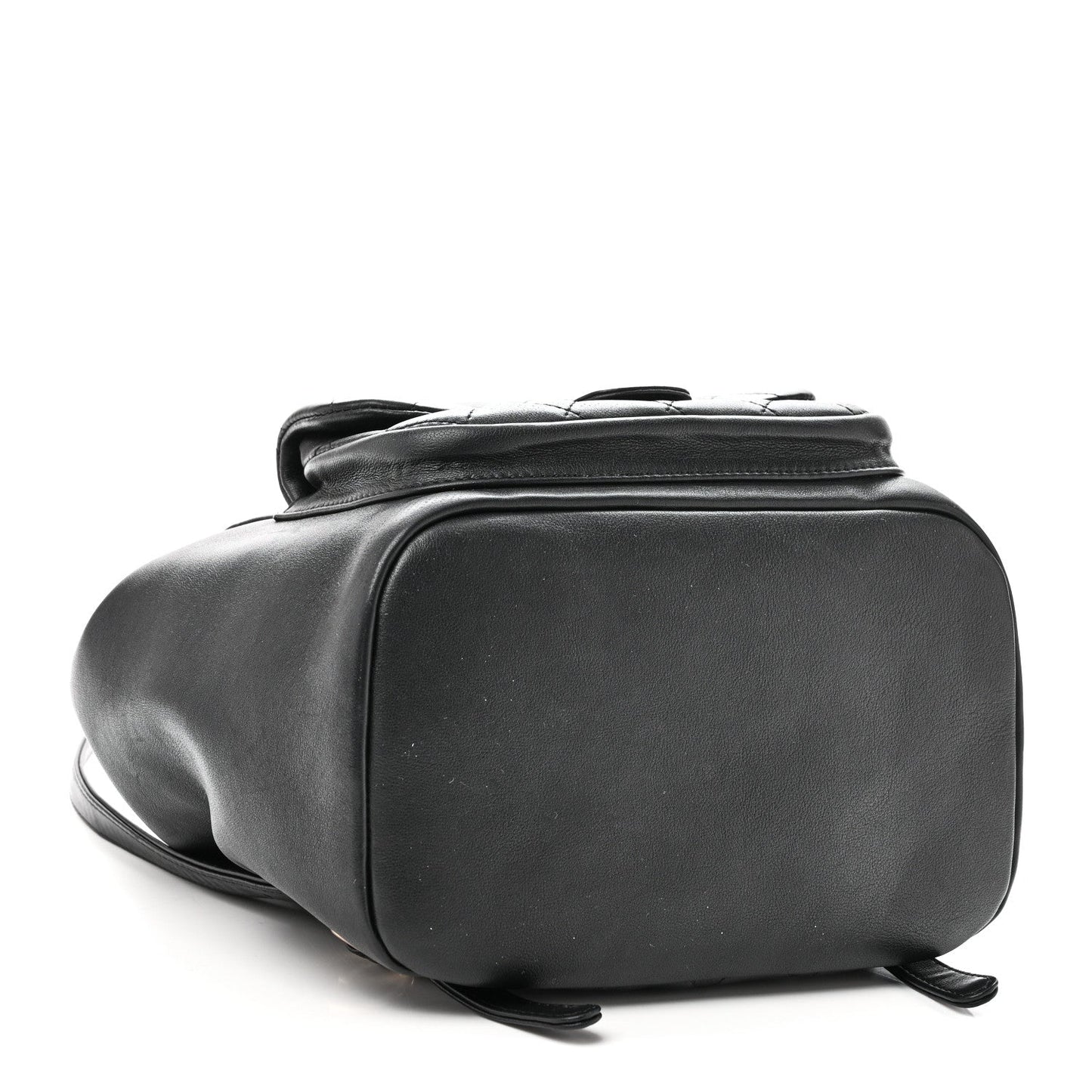Lambskin Quilted Large Duma Drawstring Backpack Black