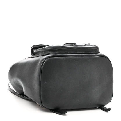 Lambskin Quilted Large Duma Drawstring Backpack Black