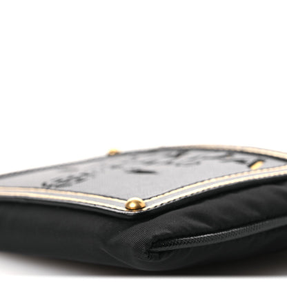 Tessuto Bandoliera Logo Shoulder Bag Gold Black