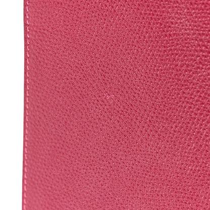 Grainy Calfskin Large Vlogo Clutch Raspberry