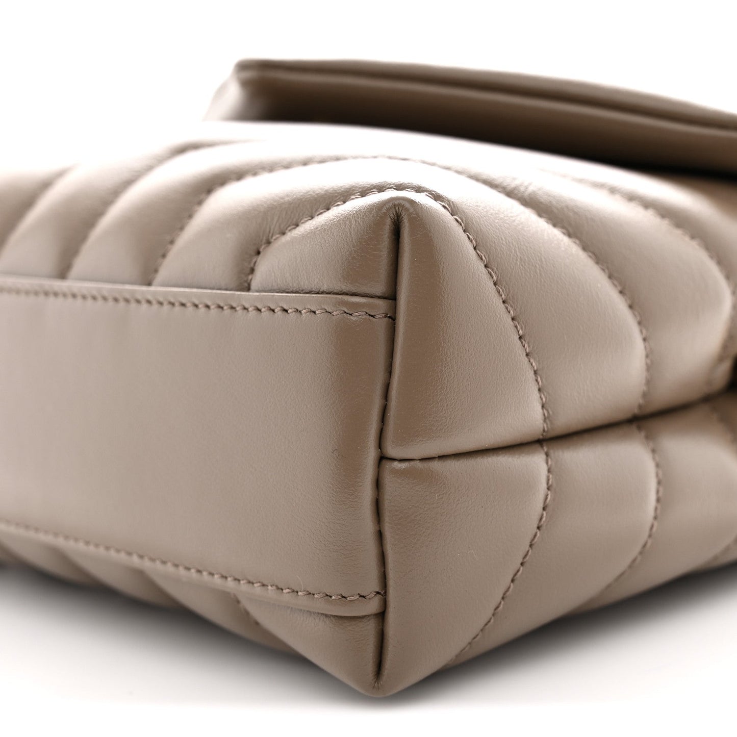 Calfskin Y Quilted Monogram Toy Loulou Crossbody Bag Taupe
