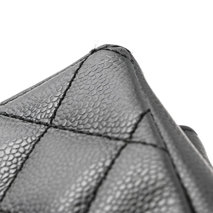Caviar Quilted Grand Shopping Tote GST Black